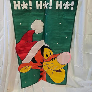 Disney NCE 1998 Winnie The Pooh TIGGER Ho‎ Ho Ho Christmas Yard Flag 27.5” X 43"